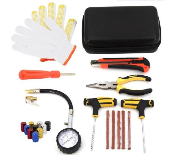 Car Tire Repair Tool Kit Pvc Tool Bag Motorcycle Electric Vehicle Vacuum Tire Emergency Tool Car-Mounted