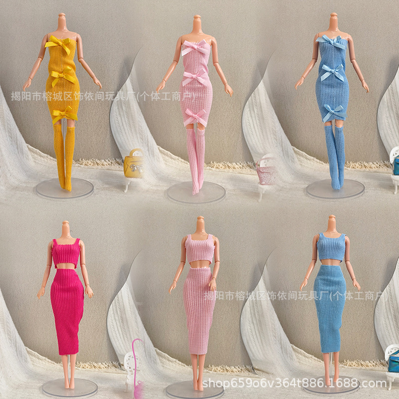 Cross-Border 30cm 11inch Barbie Doll Dress-Up Princess Bow Dress Set Foreign Trade Amazon