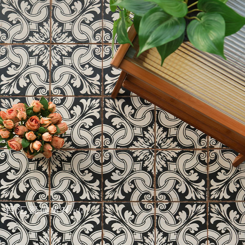 法式复古风拼花砖卫生间厨房餐厅阳台地砖咖啡店民宿酒店工装瓷砖