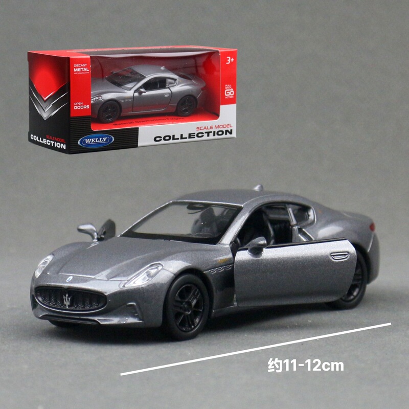 Welly Alloy 1:36 Children's Toy Car Model Maserati GT Folgore Pull-Back Action, Openable