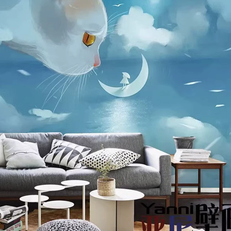 Детский настенный диван для кровати, кот, 3D, для питомцев