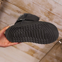 2025冬季新款加绒保暖雪地靴厚底纯羊毛短筒棉靴外贸大码同款防水