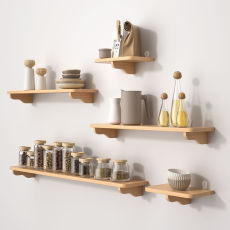 置物板实木墙上免打孔机顶盒路由器客厅卧室床头一字隔板置物架