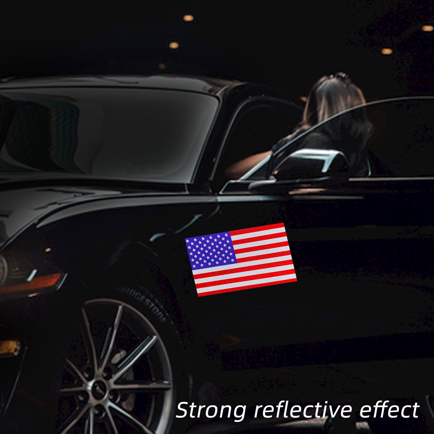 5x3 "de tres piezas de la bandera americana pegatinas reflectantes protector solar impermeable adhesivo coche calcomanías Amazon fábrica al por mayor image 4