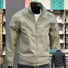 ファッションの潮牌2025新型の軍の緑色のジャケットのカジュアルな上着の紳士服の春秋の潮牌のごろつきのかっこいいコートの男