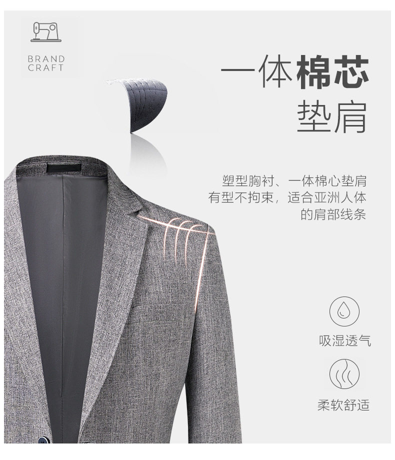 Áo vest nam vải lanh pha cotton mỏng nhẹ dáng ôm xẻ tà sau — Màu xám nhạt, Xanh xám nhạt chi tiết 7