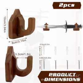 木质壁式挂架展示钩木质剑架托架武士刀展示台挂架木质刀收纳架