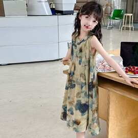 女童连衣裙夏装2026新款女大童宽松休闲无袖背心裙儿童装洋气裙子