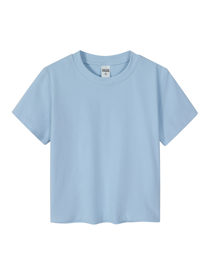 230 gramos retro americano hombro camiseta de manga corta de verano chica caliente cintura alta delgada ombligo corto chaqueta de mujer image 6