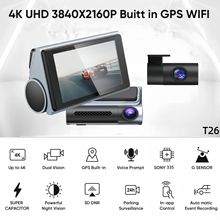 WIFI Dual Recording 4K+1K+GPS touch display Patented Car DVR