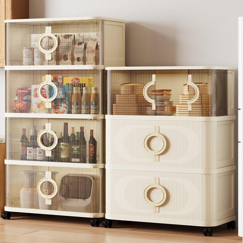 40-70 Thickened Wardrobe Folding Sliding Door Multi-Layer Living Room Snack Toy Household Storage Cabinet Simple Storage Cabinet