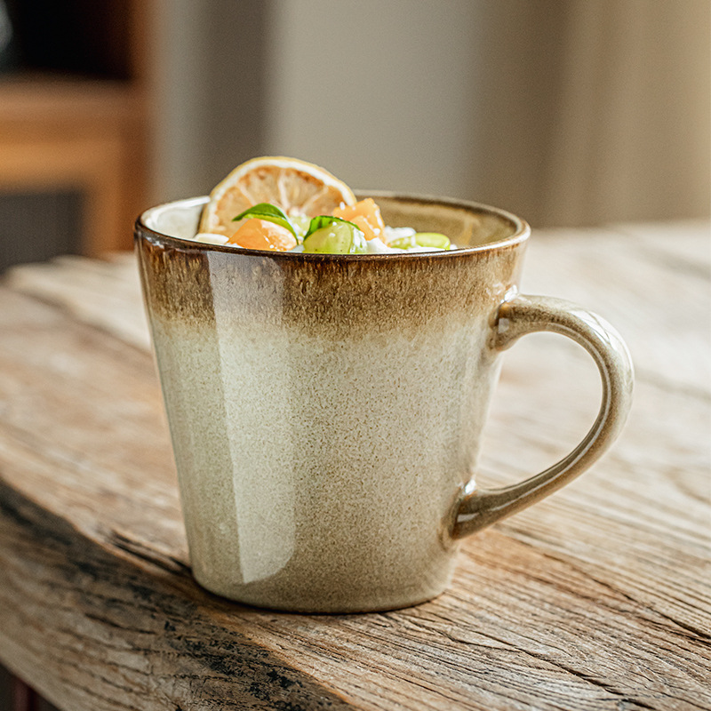 Amazon vintage taza de agua 2024 nuevo color de la serie de tazas de café de cerámica regalo taza de color de taza de menú de gradiente