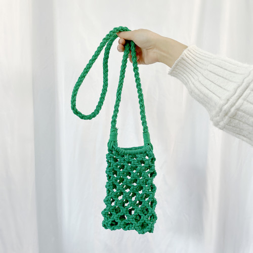 Ins hot-selling style, fashionable and versatile, popular woven shoulder cross-body mobile phone bag, new summer cotton rope cross-body bag