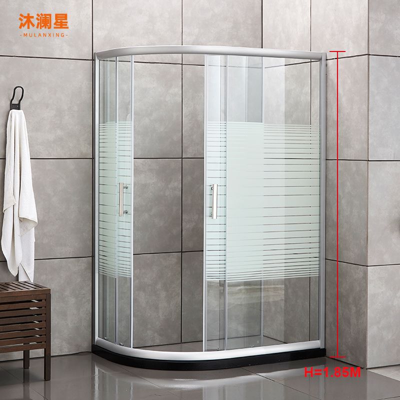 淋浴隔断房整体浴室玻璃沐浴弧扇形简易淋雨卫生间洗澡间独立站