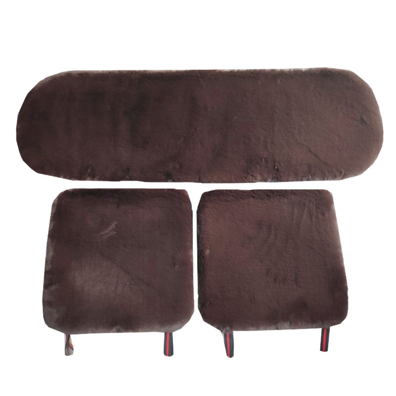 Autumn and Winter encryption thickened imitation rabbit fur three-piece car cotton cushion square cushion imitation wool car cushion without back cushion