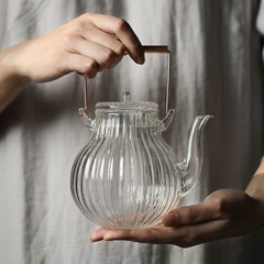 日本式の手作りの高ホウ素シリコンガラスのティーポット