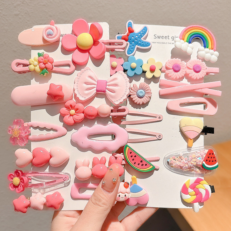 2024 nuevo clip BB de color lindo clip de cabello de boca de pato chica lateral clip de frange para niños tocado tarjeta de cabello rotura