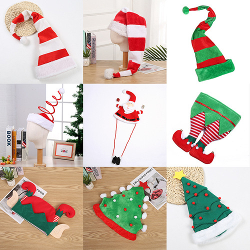 Cross-border Christmas Hat  New Christmas Party Decoration Christmas Gift Ornament Decoration Christmas Adult Hat
