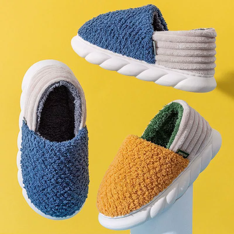 Новые зимние стильные хлопковые тапочки для ношения на улице, модные теплые домашние тапочки для пар, Лунная обувь, Послеродовая осенне-зимняя хлопковая обувь для мужчин