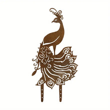 Temu热销独特设计金属孔雀造型地插花园庭院装饰物复古庭院装饰牌