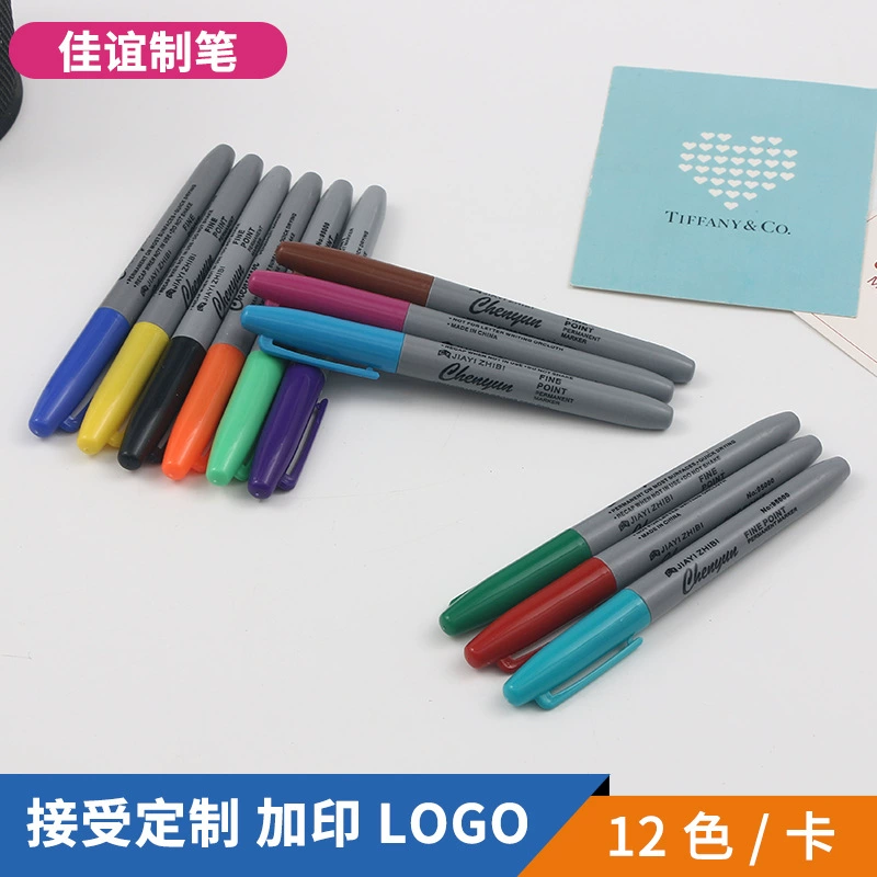 Фабрика оптом Двенадцать Цвет маслянистая маркер ручка цвет Gouxian водонепроницаемый устойчивостью к царапинам маслянистая маркер ручка