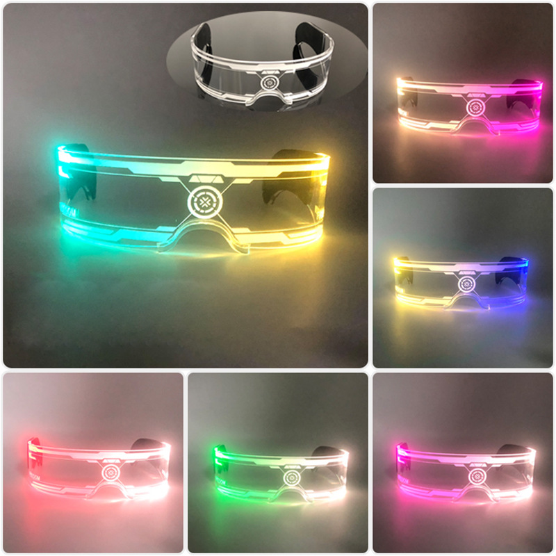 Tecnología LED máscara de mitad de cara colorido doble control modelado de moda fiesta Bungee LED props acrílicos