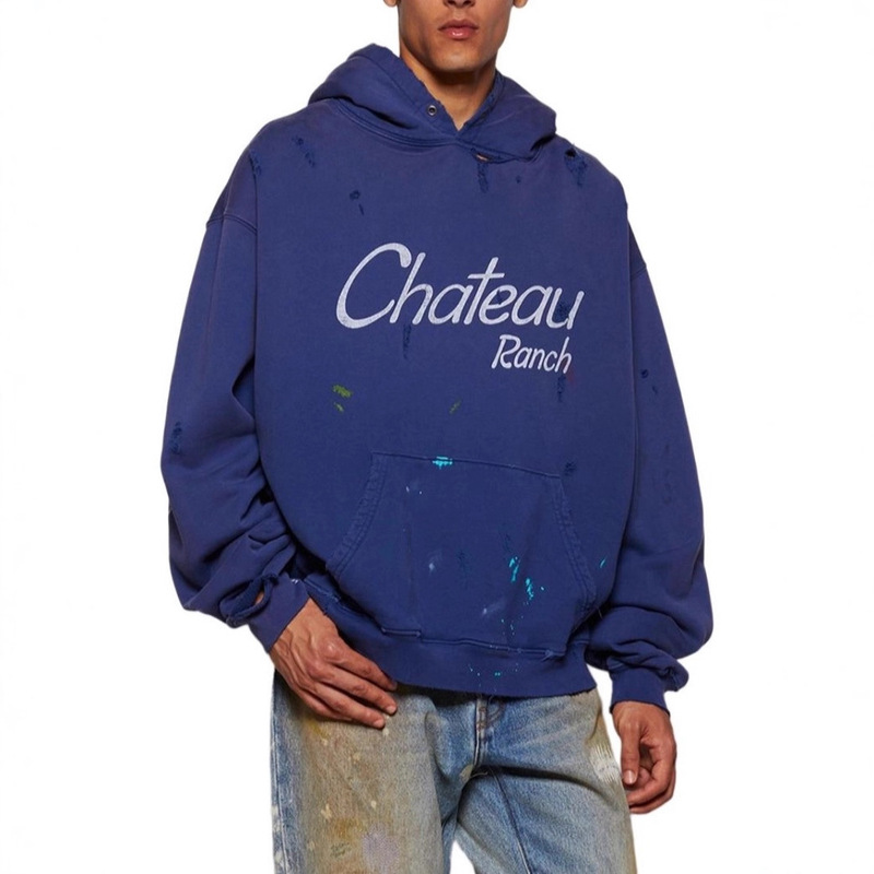 Gallery Dept Drive American-Style Printed Graffiti Painted Distressed Men's and Women's Hooded Sweatshirts