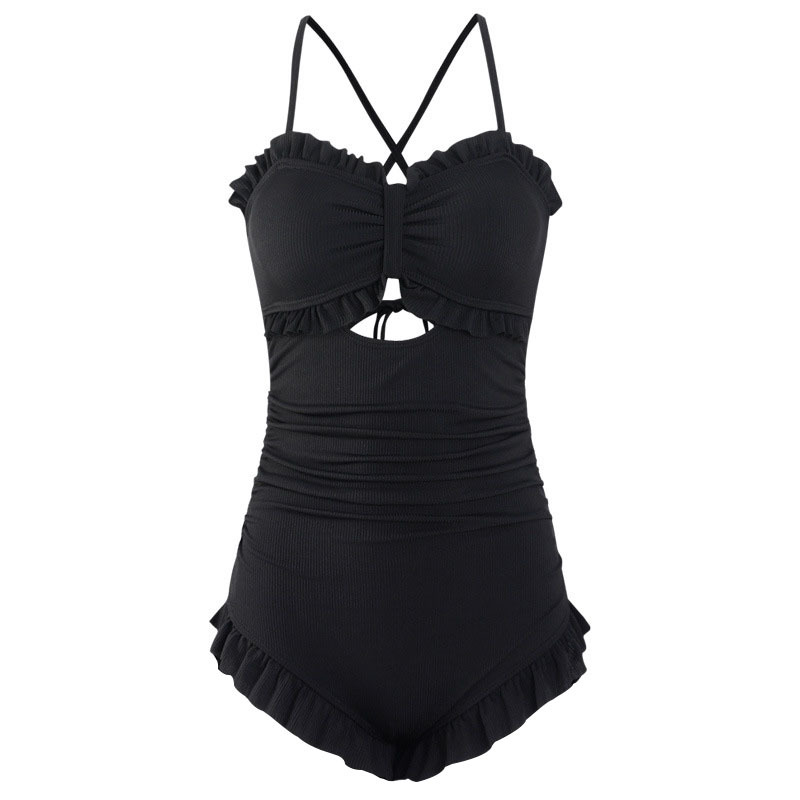 Women's Conservative One Piece Swimsuit Slimming Flattering for Small Busts Korean Style Vacation Sexy Polyester Spring/Autumn Summer_ecoleips.com