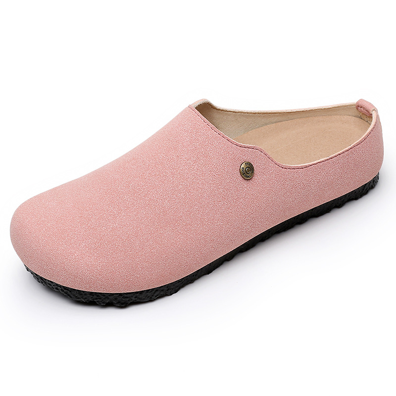 Zapatos individuales verano para mujer nuevo estilo zapatos casuales cómodos suela gruesa semipantuflas Baotou con un pie zapatos Birkenstock de suela blanda