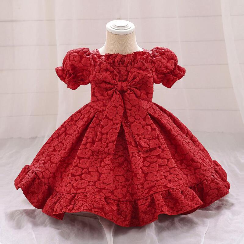 Baby and Young Children Princess Dress Bow Christmas Dress Flower Girl Dress Dress Wedding Dress Puff Sleeve dress