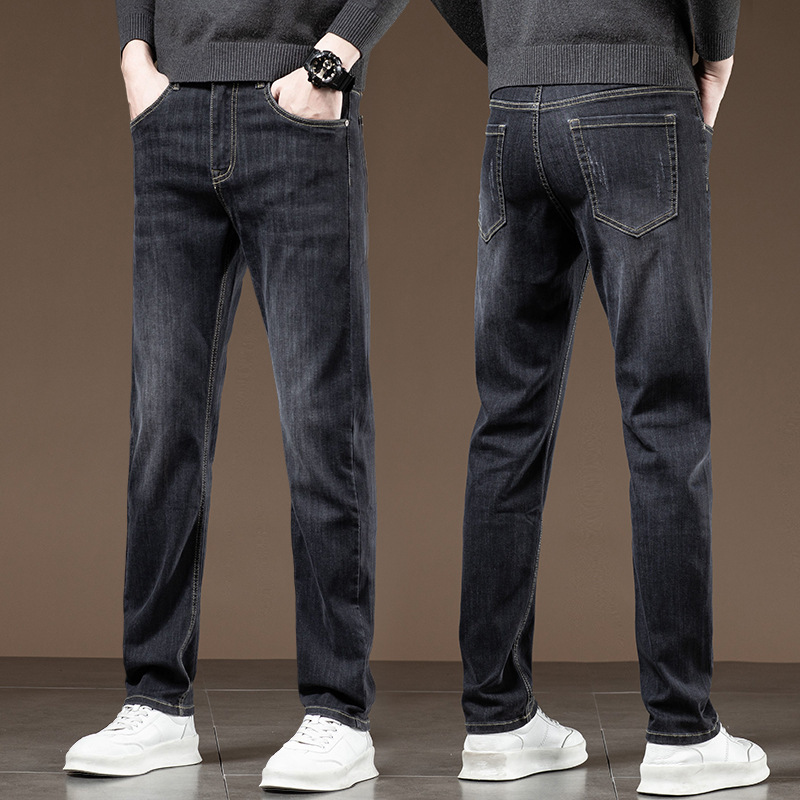 メンズ万能ジーンズ2025新作トレンドブランドスリムストレートストレッチカジュアルロングパンツ流行シーズンワンピース卸売