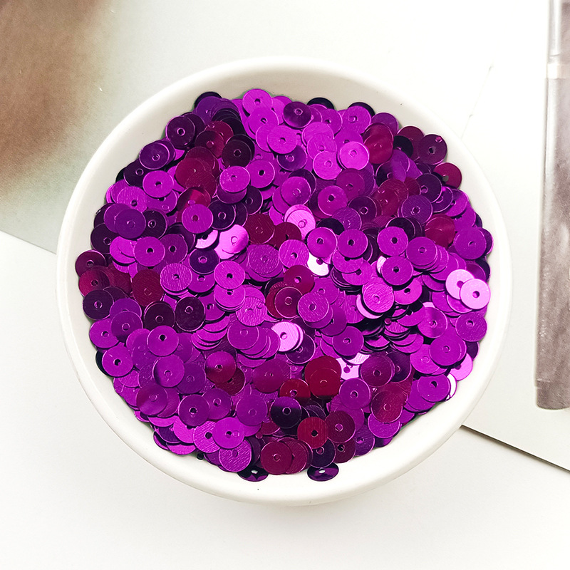 Yaluo PET lentejuelas 6MM ronda plana agujero medio DIY plata fondo multicolor de detección de Chuck de comercio exterior color mezclado PIN de fábrica