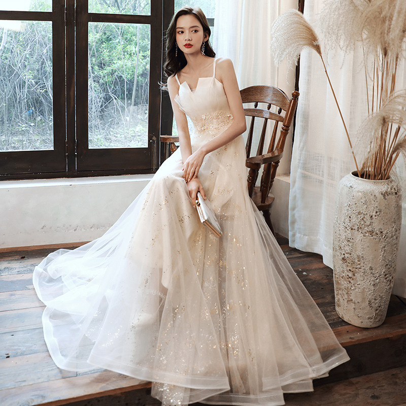 Strapless Evening Dress for Women 2026 New Style Mesh Sequin Banquet Socialite Bridesmaid Dress Elegant Strapless Fairy-Like Mini Dress