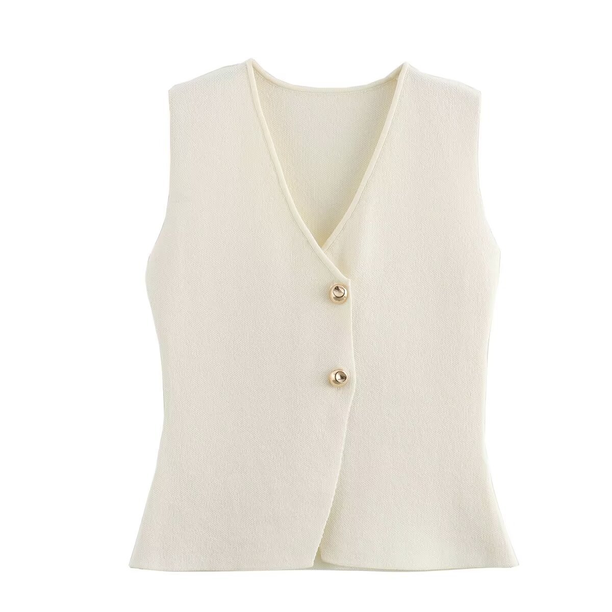217g Weight Sleeveless Sleeve Length Polyester Fabric Type Skirt Co-ord Set Sets Type 1 Piece Quantity Holiday, Daily Occasion V Neck Neckline Slim Fit Type Solid Color Pattern Summer, Spring Season Women's Gender Button Design Elegant, Streetwear Style Holiday Daily Women's Elegant Streetwear Solid Color Polyester Button Skirt Co-ord Set Skirt Sets 1