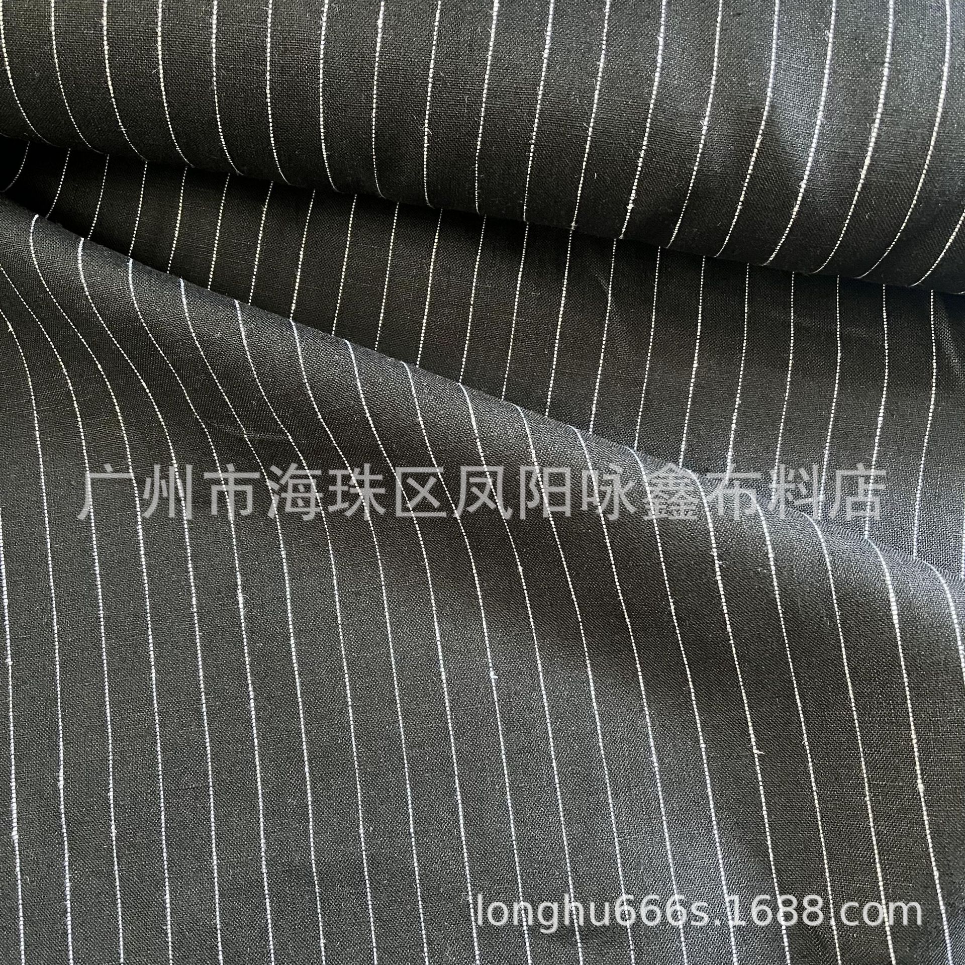 现货供应 纯亚麻细线竖条子 100%亚麻线条条纹 亚麻竖条子面料