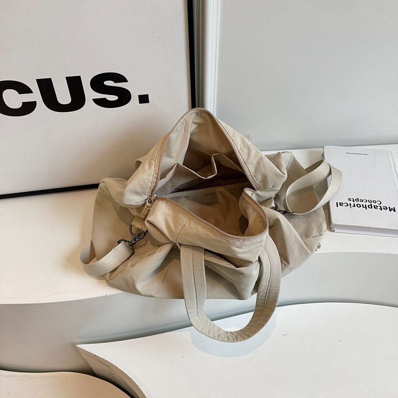 Nueva bolsa de viaje de viaje de gran capacidad de ocio, bolsa de equipaje de mensajero de un solo hombro de color sólido, bolsa de viaje