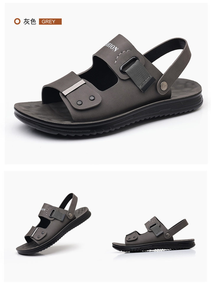 Dép sandal nam quai hở mũi đế mềm thân mềm, kiểu lười hai chức năng đi hàng ngày và đi biển — CS9833 màu vàng, CS9833 màu xám chi tiết 21