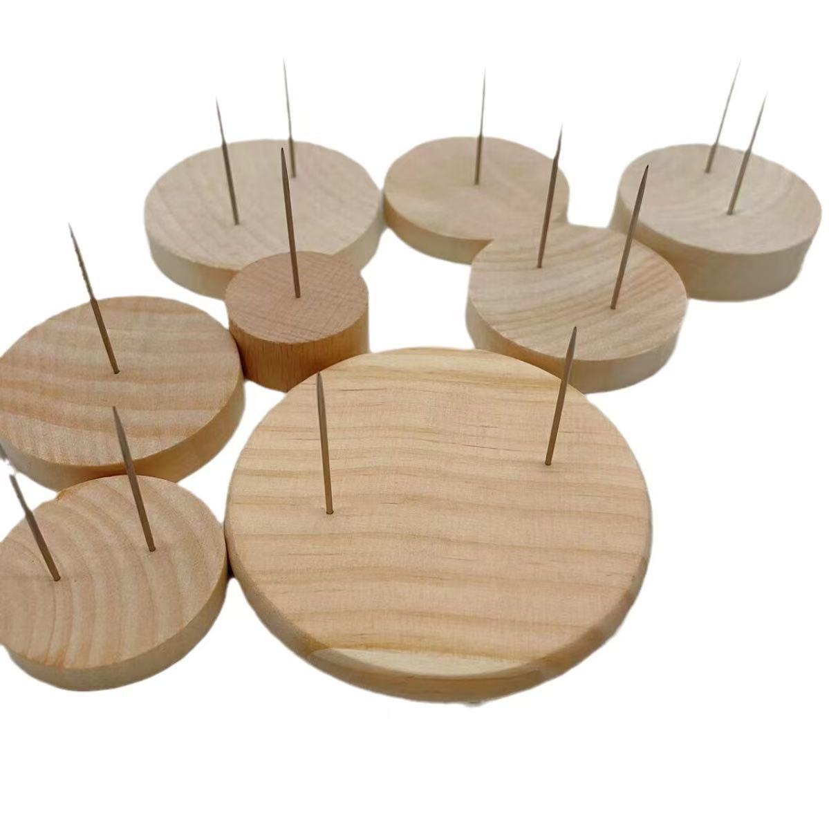 Fábrica directa muñeca ganchillo trenzado muñeca marco de apoyo tronco fijo base adornos de madera madera sólida image 6