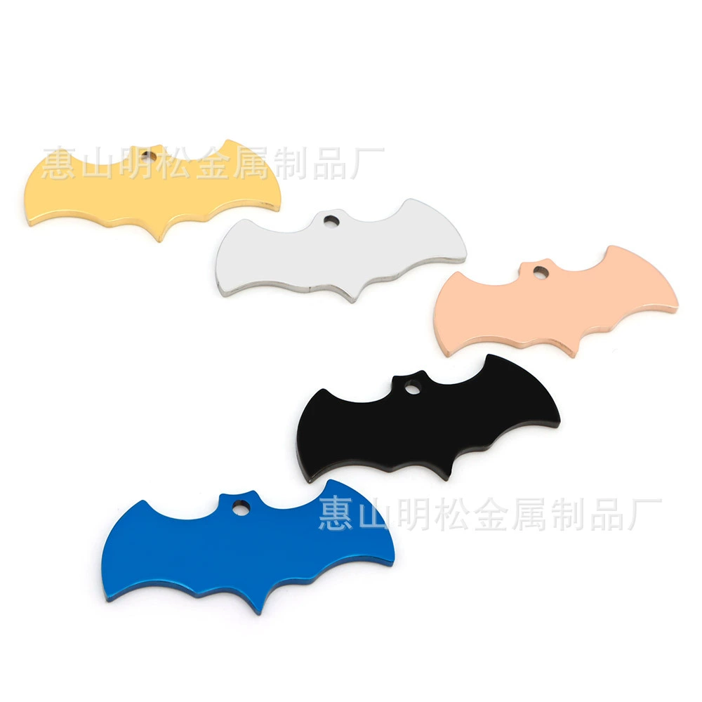 Нержавеющая сталь летучая мышь подвеска Хэллоуин атмосфера ожерелье браслет украшения бирка надпись антипотерянный брелок подвеска