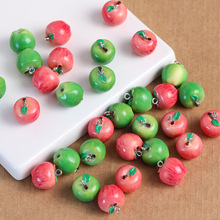 树脂可爱迷你仿真青红苹果吊坠 手工diy手链项链串珠材料配件散珠