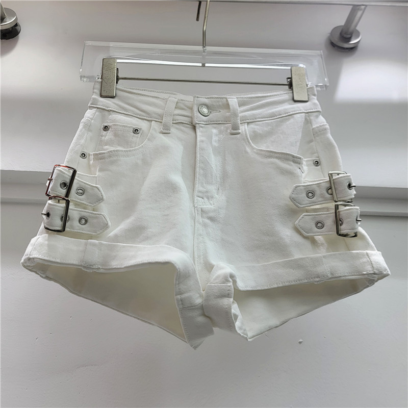 Pantalón Corto Denim con Dobladillo de Cintura Baja para Verano
