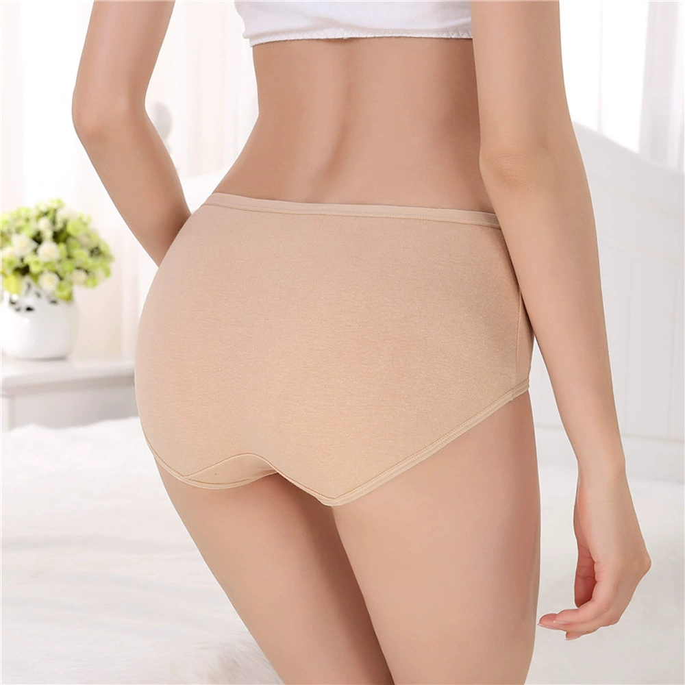 Cotton antibacterial underwear, pants, plus size, mid rise, for middle age