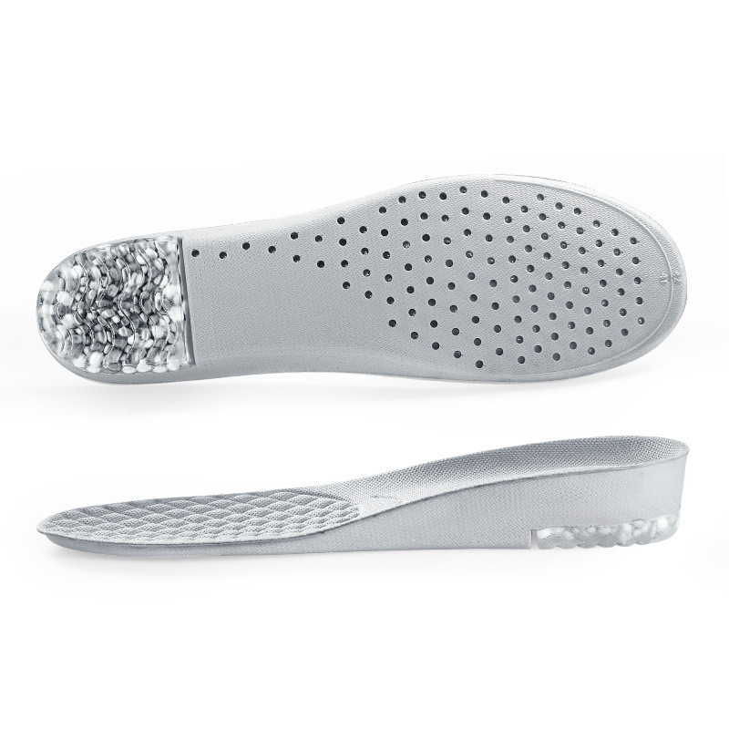 Palomitas de maíz de silicona aumentando la almohadilla de zapato para hombres y mujeres, amortiguamiento de la almohadilla de altura invisible, artefacto de pie pequeño