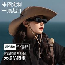 户外旅游露营渔夫帽定制logo夏季防晒遮阳帽户外登山太阳帽子男潮