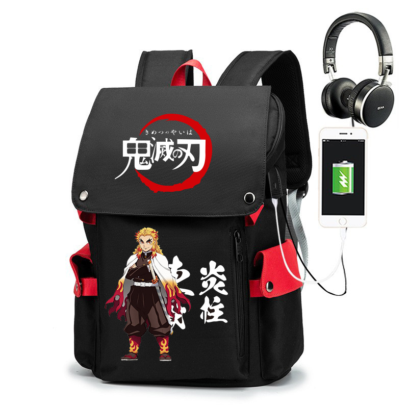 Anime periférico Ghost Blade carbón Zhilang Junior High School mochila antirrobo mochila Oxford tela resistente al desgaste bolso de los hombres