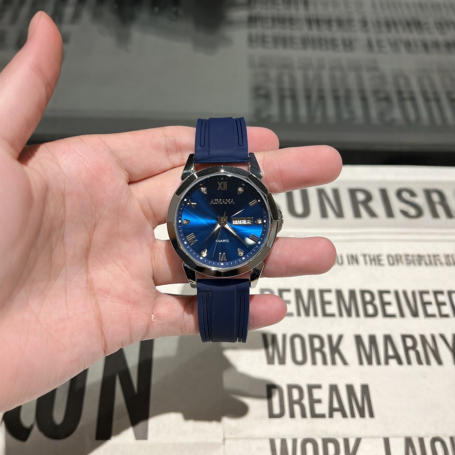 glass silicone swiss watch