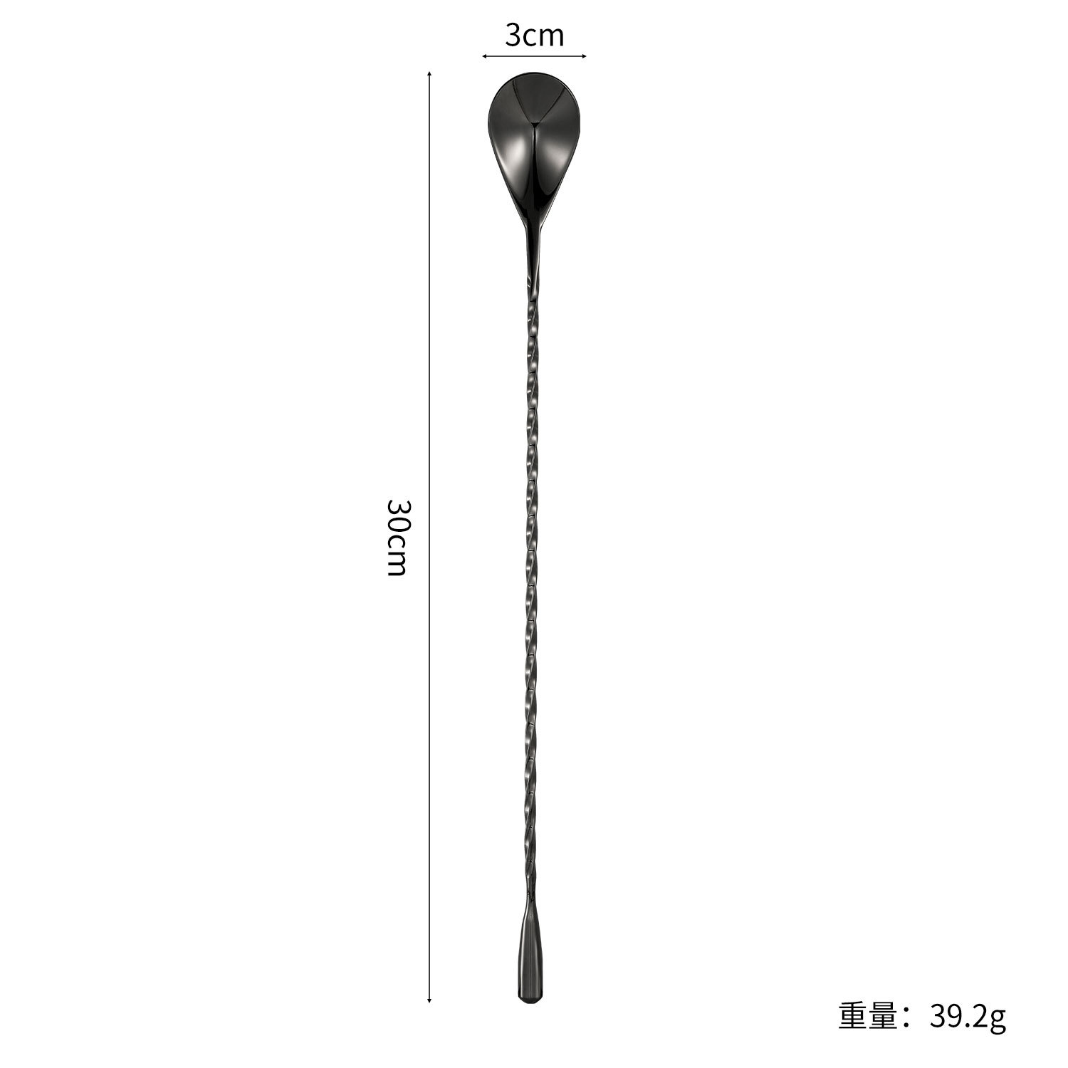 Fábrica de barra de mezclador de acero inoxidable transfronterizo barra de mezclador de cóctel de mango largo herramientas de barra cucharas de goteo creativas