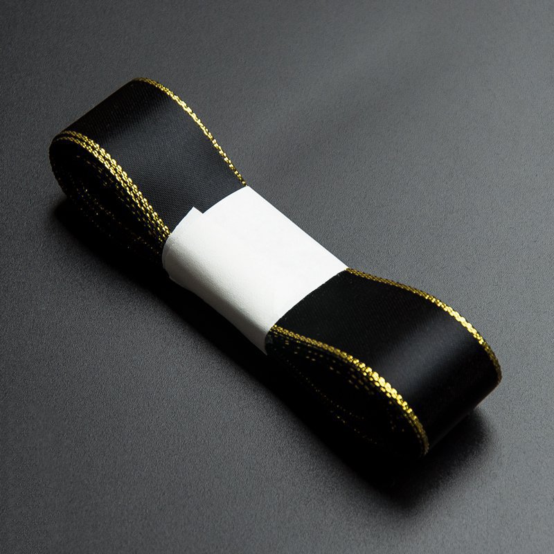 En stock venta al por mayor 2,2 borde dorado cinta regalo de cumpleaños pastel embalaje cinta arco flor regalo