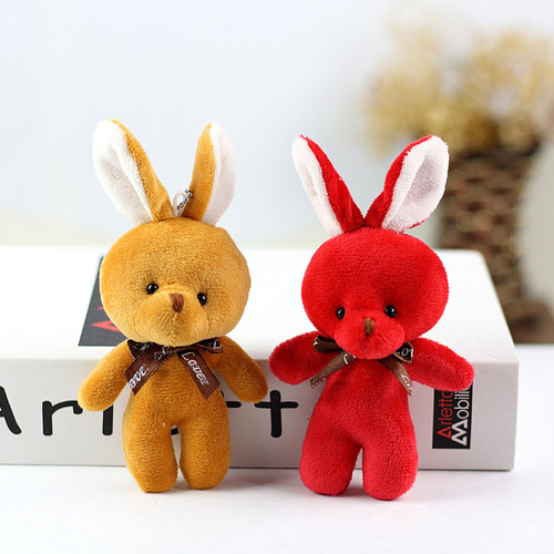 Cute little rabbit doll plush toy one-piece bow tie bunny doll bag pendant accessories small gift doll