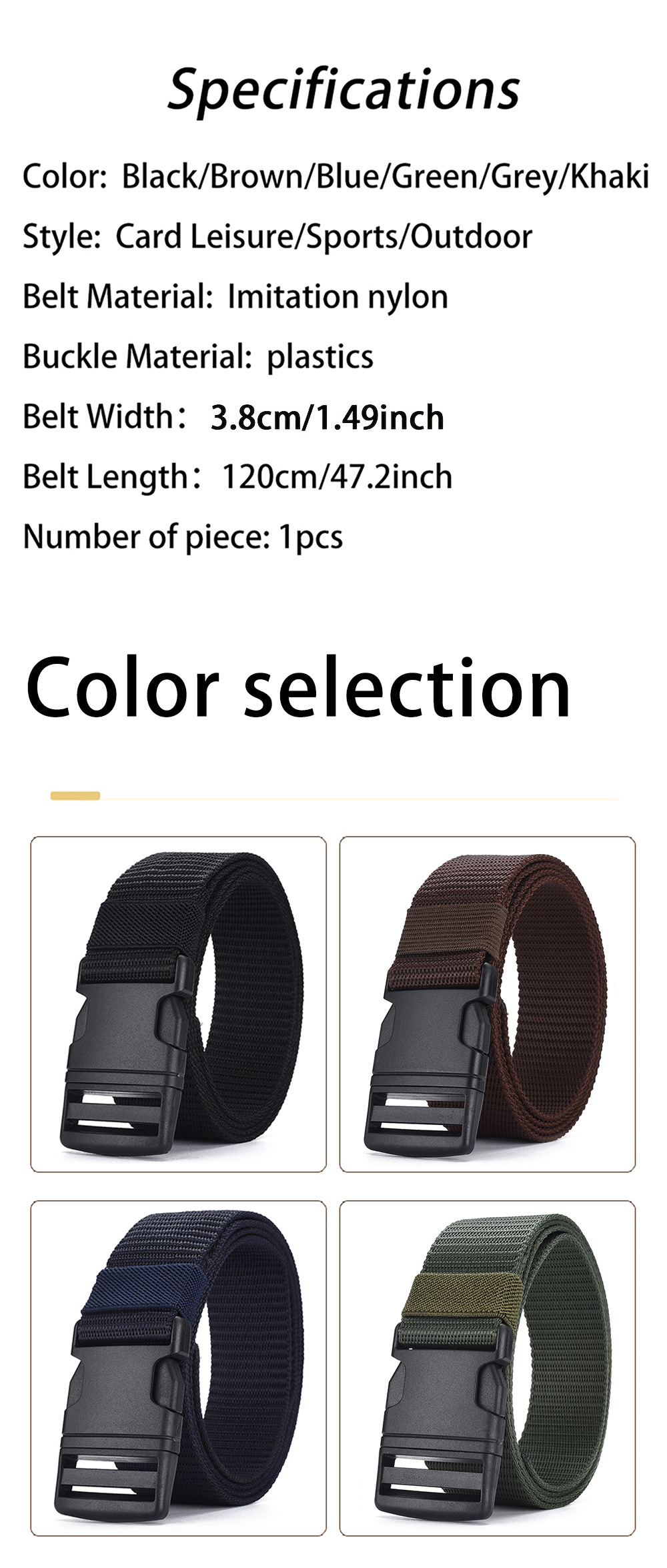 Unisex Gender Basic Solid Color Imitation Nylon Plastic Unisex Leather Belts
